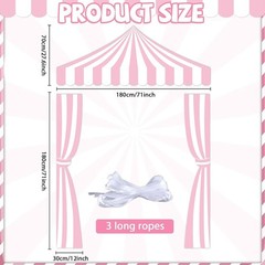 Pink Circus Party Awning Carnival Theme Decorations Circus White and Pink Stripe