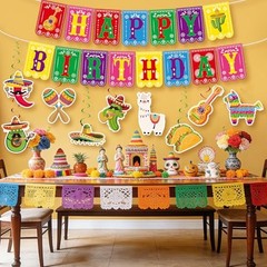Cinco de Mayo Party Decorations Set Happy Birthday Banner Mexican Fiesta Red