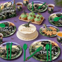 Dinosaur Birthday Decorations Set Serve 24
