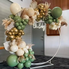 Sage Green Balloons, 67pcs 12 Inch Sage Green White and Gold Confetti Party B…