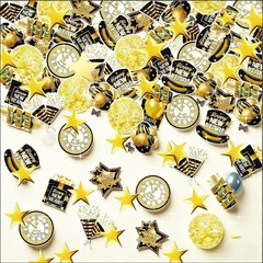 New Years Eve Party Decorations 2026 Black Gold Glitter Table Confetti 200 PCS