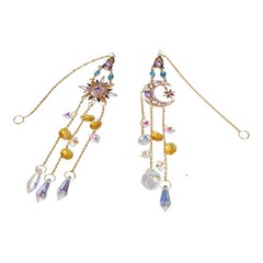 Garden Decoration Star Moon Wind Chime with White Quartz Sun Catcher for Porch