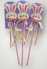Easter Plushy Friendly Bunny Ribbon Wand Party Favor 20″ Set Of 3 New With Tag