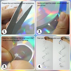 Iridescent Foil Hanging Swirl Decorations 30-Pack Plastic Streamer for Ceiling