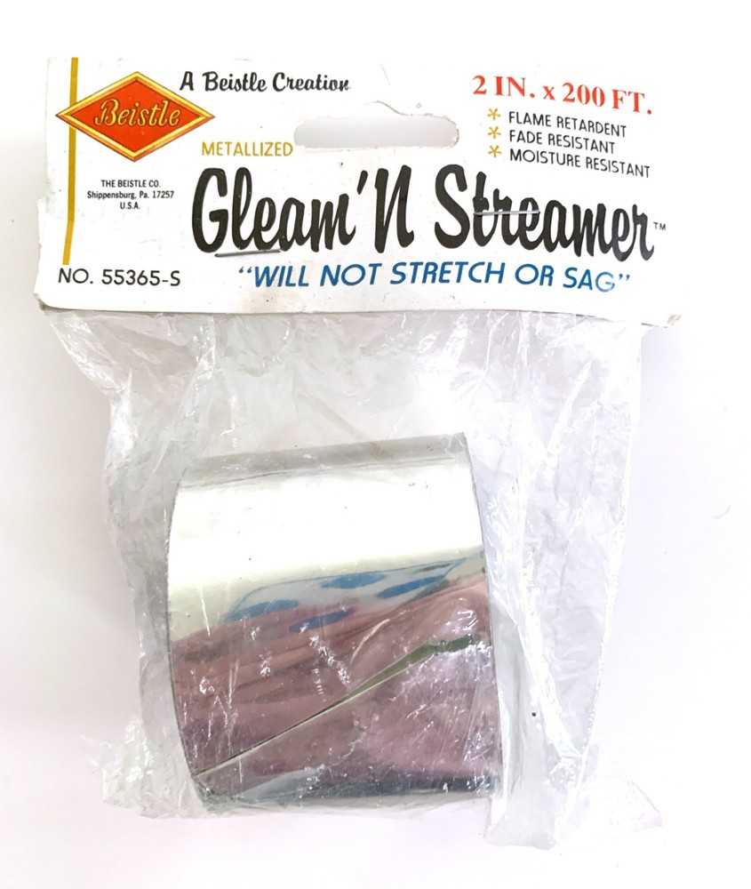 Beistle GLEAM ‘N STREAMER Silver 2″ Wide x 200’ Long