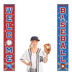 Baseball Party Decorations Baseball Themed Porch Sign Welcome Door Hanging Ba…