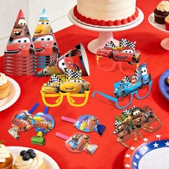 Cars Party Decoration Lightning Mcqueen Party Favours Kids Birthday Hat Blow Out