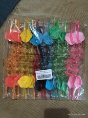24 Piece Reusable Straws Paw Print Party Favors for Kids + 2 Cleaning Brushes