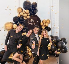 100pcs Metallic Gold Balloons 12 inch, Chrome Gold Balloons with Gold Ribbon …