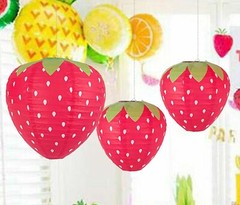 Strawberry Paper Lanterns Children’s classroom room Birthday party Decorations
