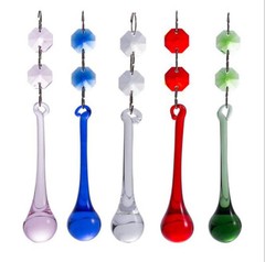12Pcs Colorful Raindrop Prisms Pendants Lighting Glass Crystal Chandelier Lamp