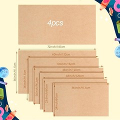 4 Pack 24″ x 36″ Blank Kraft Banners – Ideal for Parties and Grad Celebrations