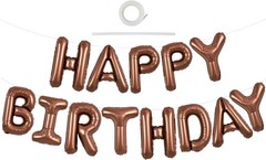 TONIFUL Chocolate Happy Birthday Balloons Banner 16 Inch Mylar Foil Letters Brow