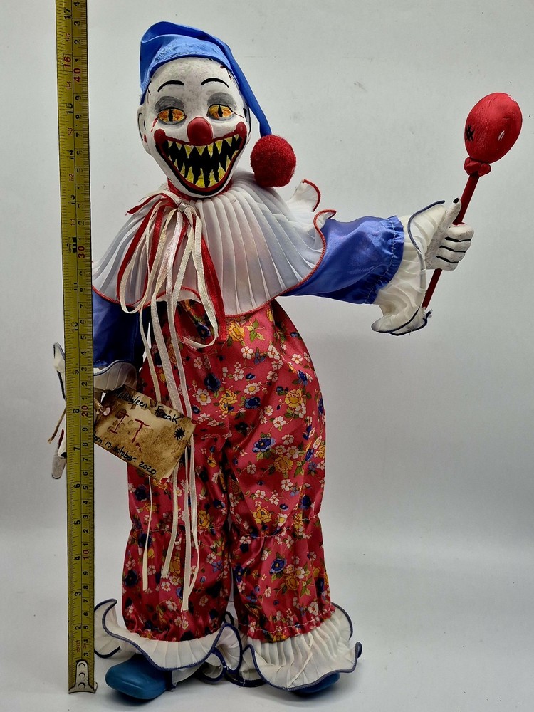 OOAK Handmade Large 43cm Tall 17″ Pennywise I.T. Horror Scary Doll Clown Figure