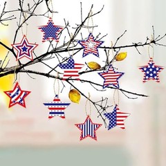 Red White Blue Star Patriotic Decorations 24 Pcs 4th of July Hanging Ornaments