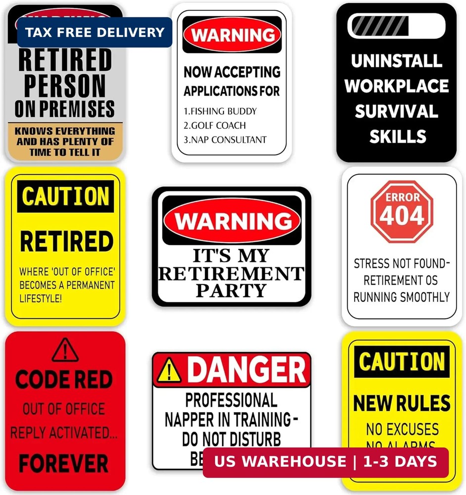 Happy Retirement Party Decorations – 9PCS Signs, Retirement Gifts for Women & Me