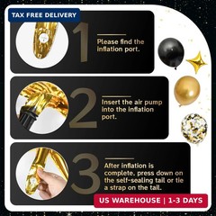 Black and Gold Balloon Arch Kit 117 PCS, Gold and Black Party Decorations, 2026