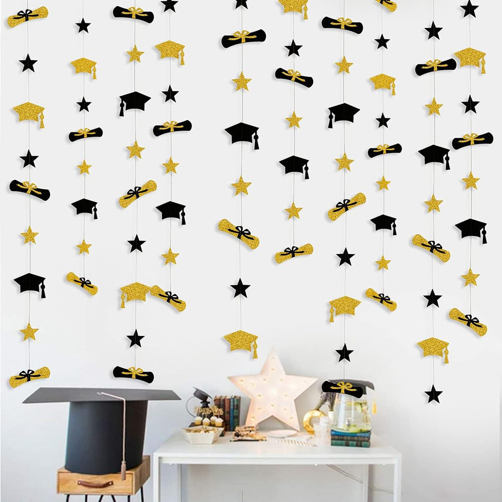 Graduation Decorations 2026 Graduation Hat Diploma Star Garland Banner Bunting S