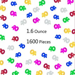 40 PCS Multi-Color 40th Birthday Wedding Anniversary Event Confetti 1.5 oz