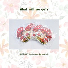 4Pcs Mushroom Garland Party Decorations for Fairy Birthday Baby Shower Tea Garde