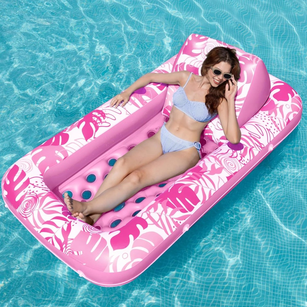 SLOOSH Inflatable Pool Floats with Cooling Water Hole,72″ x 38″ Daybed Pool Loun