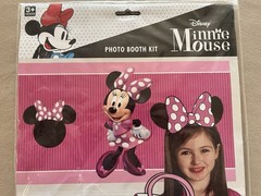 Minnie Mouse Photo Booth Kit~32.5” X 59” Backdrop, 4 Wearables & 5 Props, New!