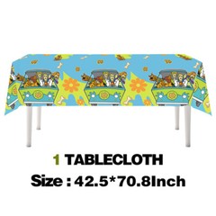 Scooby Birthday Decor Party Supplies Set Plates Cups Tablecloth Napkins