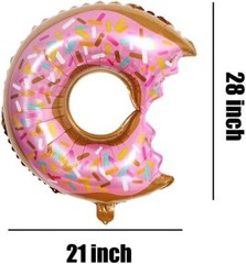 Pink Bite Donut Shape Foil Balloon for Sweet Celebrations Mylar Balloon Decor