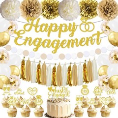 Engagement Party Decorations, Just Engaged Decorations, Happy Engagement Banner
