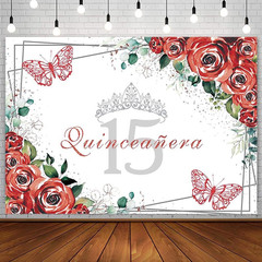 7X5Ft Quinceañera Backdrop Mis Quince 15 Anos Birthday Party Decoration Supplies