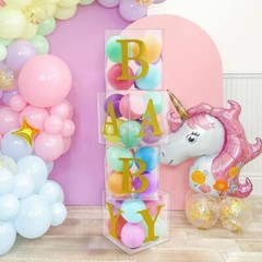 Clear Baby Boxes w Letters for Baby Shower Decorations for Girl or Boy NEW