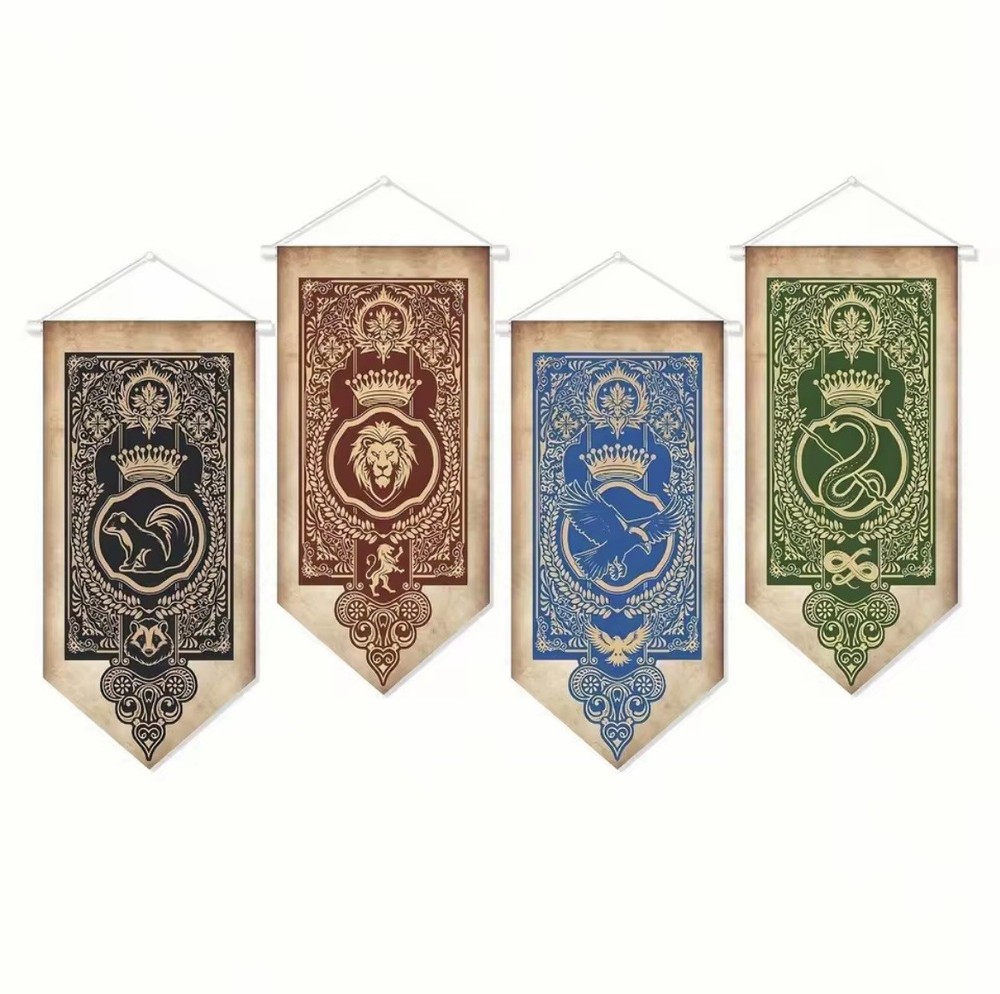 4Pcs Wizard Party Decorations Magical Wizard Party Poster Vintage Castle