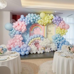 Ptgoluo 453Pcs Pastel Balloon Arch Kit 7 Macaron Assorted Colors Balloon