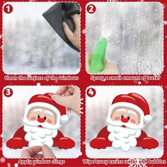 186PCS Christmas Decor, Window Clings, 9 Sheets Snowflake Colorful