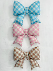 4Pcs Pink Bow Balloons 38″/Gingham Bowknot Foil Balloons for One Silly Goose De