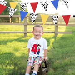Paw Print Fabric Banner Triangle Pennant Flag Garland Streamers – 32Ft, Red, …
