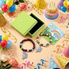 2pcs Rainbow Flowers Friendship Bracelets Matching Bracelets with Cards Game
