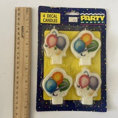 Vintage Party Makers Birthday Cake Party Candles Balloons Design
