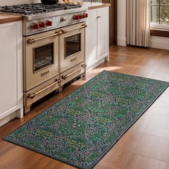 Lessymo 2×4 Small Runners for Kitchen, Washable 2’x4′ (Runner), Forest Green