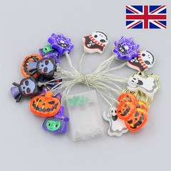 Halloween LED String Lights Pumpkin Ghost Spider Web Outdoor Indoor Party Decor