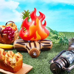 4 Pieces of 12 Inch Inflatable Campfire Props Fake Camping Party Campfire Party
