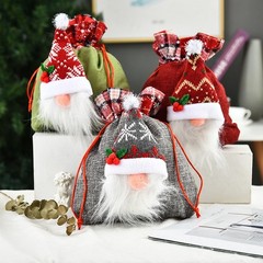Christmas Drawstring Bag 3D Swedish Santa Gnome Candy Bags Jewelry Packaging Bag