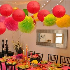 High-Quality 8-Inch Red Round Paper Lanterns for Weddings & Parties – 6 Count
