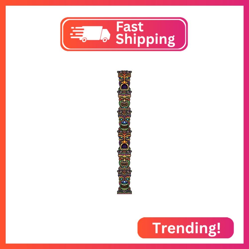 Beistle Tiki Totem Pole Photo Props, 7′ Tall – Hawaiian Luau Party Wall Decorati