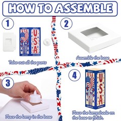 6 Pcs 250th Anniversary Table Centerpieces Boxes with USA Cutouts LED Light U…