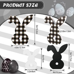 3 pcs Easter Bunny Table Wooden Signs Decor Spring Farmhouse Wood Bunnies Buffal