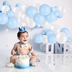 Blue and White Balloons, Light Blue White Balloon Garland Arch Kit, 84 Pack