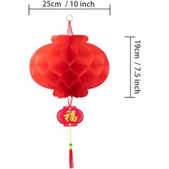 10 Pack Chinese Red Paper Lanterns Hanging Red Paper Lanterns Festival Decor