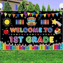 Welcome to 1st Grade Banner, Large Size First Day of School Decorations