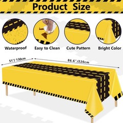 4 Pack Dump Truck Construction Tablecloths – 51×86 Inch for Vibrant Parties